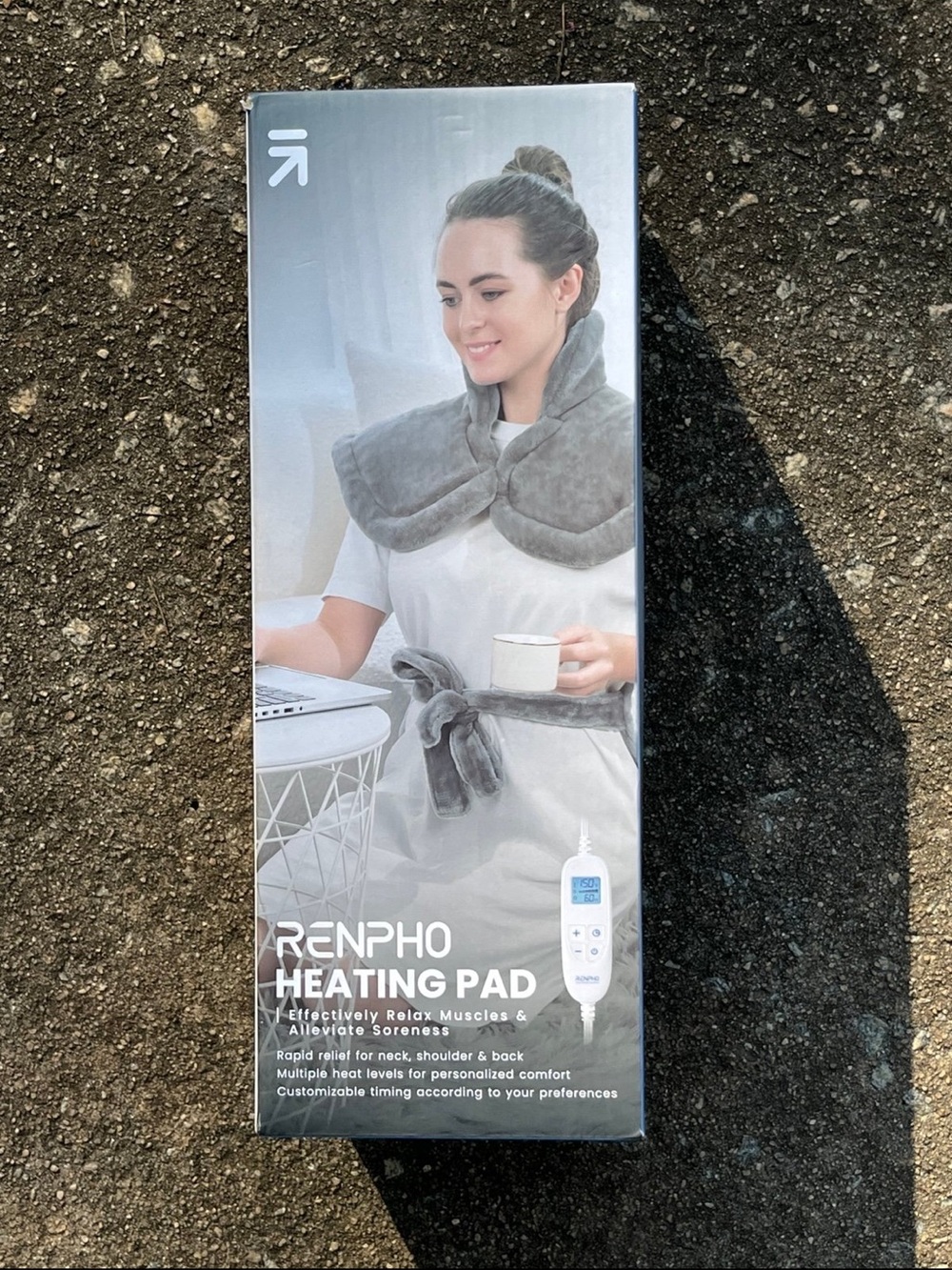 New Renpho Gray Neck & Shoulder Heating Wrap with Controller